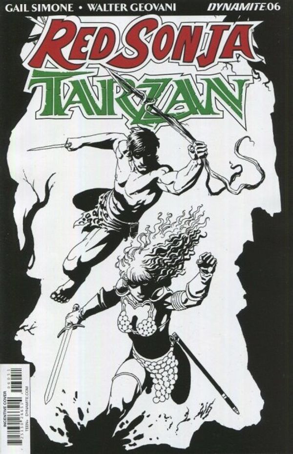 Red Sonja/Tarzan #6 (10 Copy Geovani B&w Cover)
