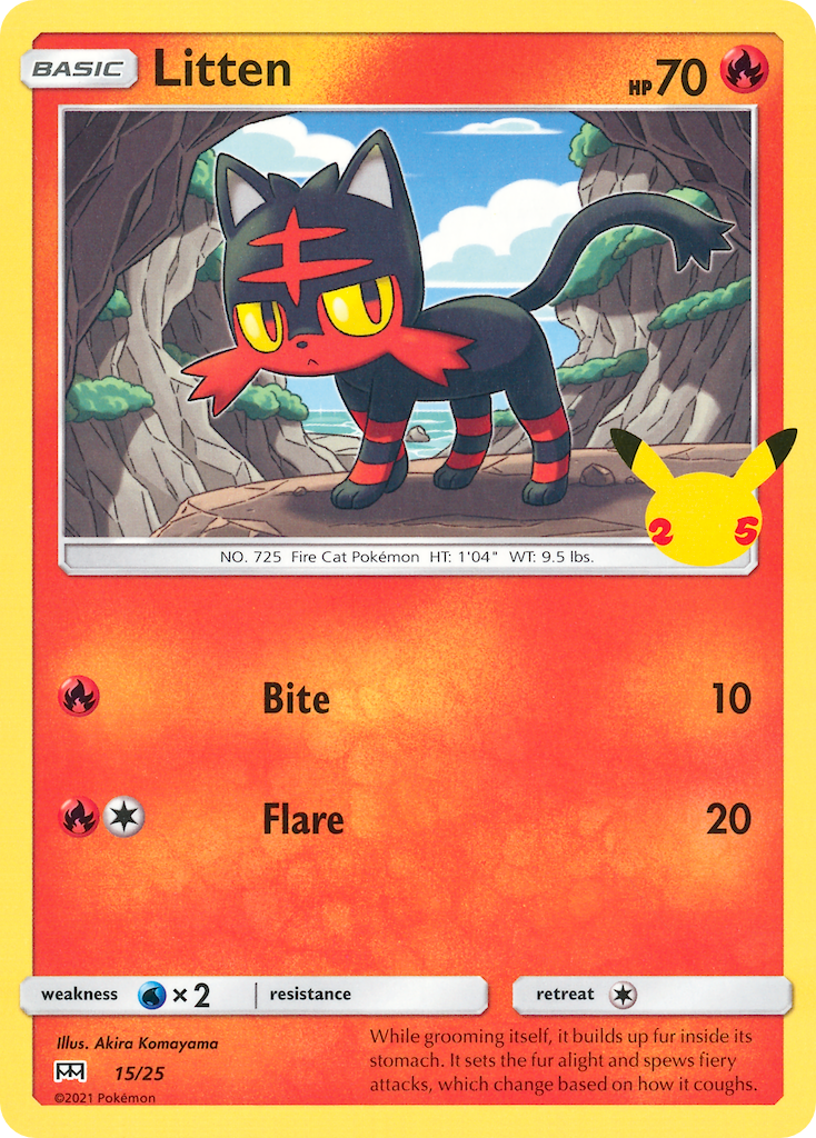 Litten (15/25) - McDonald's Collection 2021 Pokémon Card