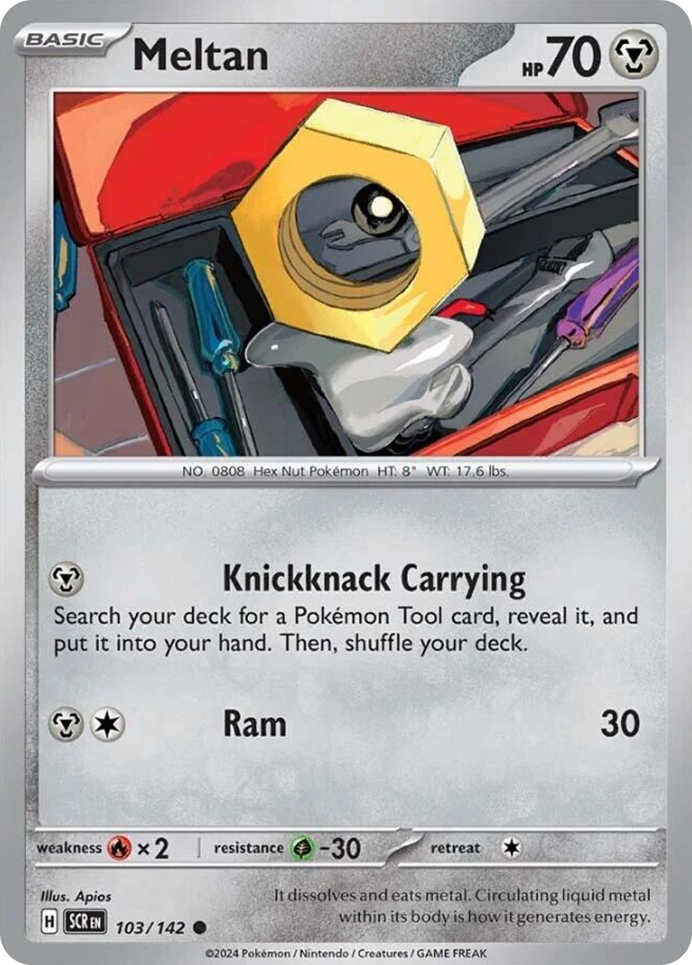 Meltan (103/142) - Stellar Crown Pokémon Card