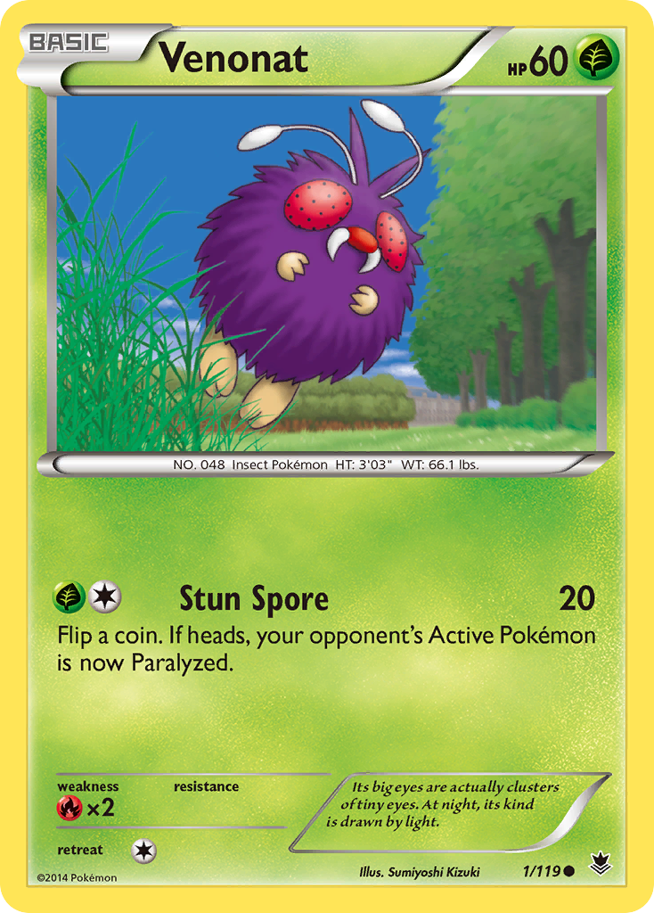 Venonat (1/119) - Phantom Forces Pokémon Card