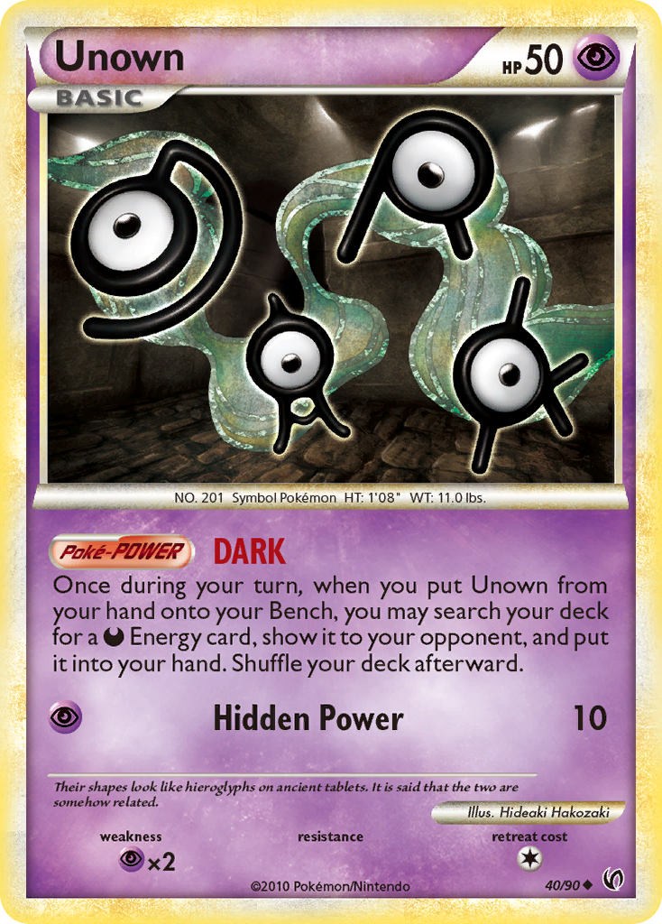 Unown (40/90) - HS—Undaunted Pokémon Card