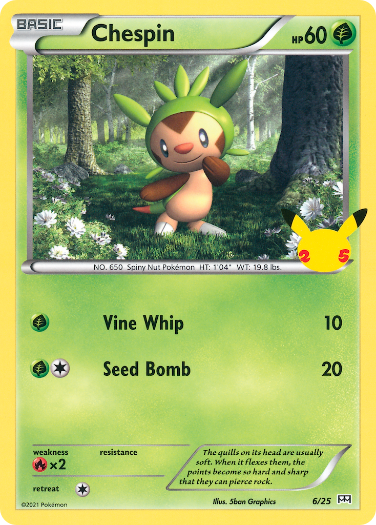 Chespin (6/25) - McDonald's Collection 2021 Pokémon Card