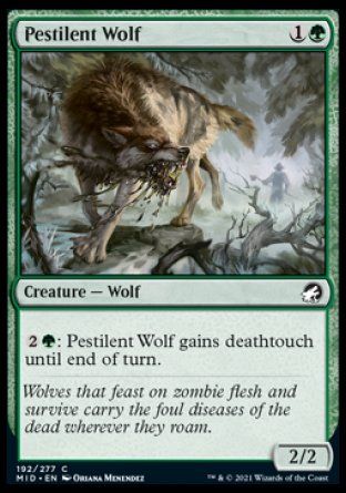 Pestilent Wolf (Innistrad: Midnight Hunt) Trading Card