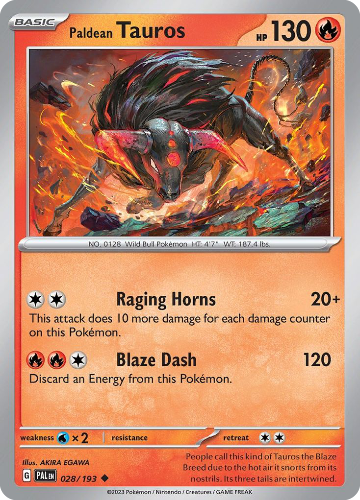 Paldean Tauros (28/193) - Paldea Evolved Pokémon Card