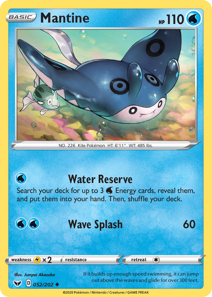 Mantine (52/202) - Sword & Shield Pokémon Card