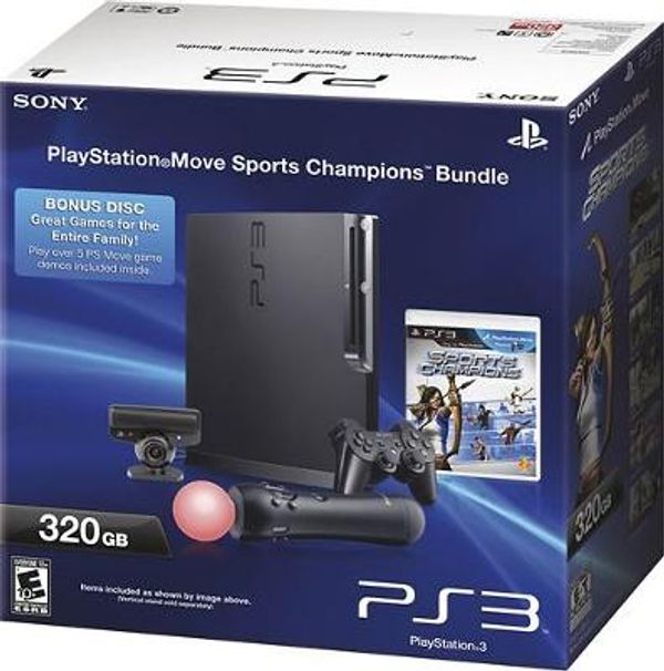 PS3 Sony Playstation 3 Slim Console (320 GB) with Playstation Move