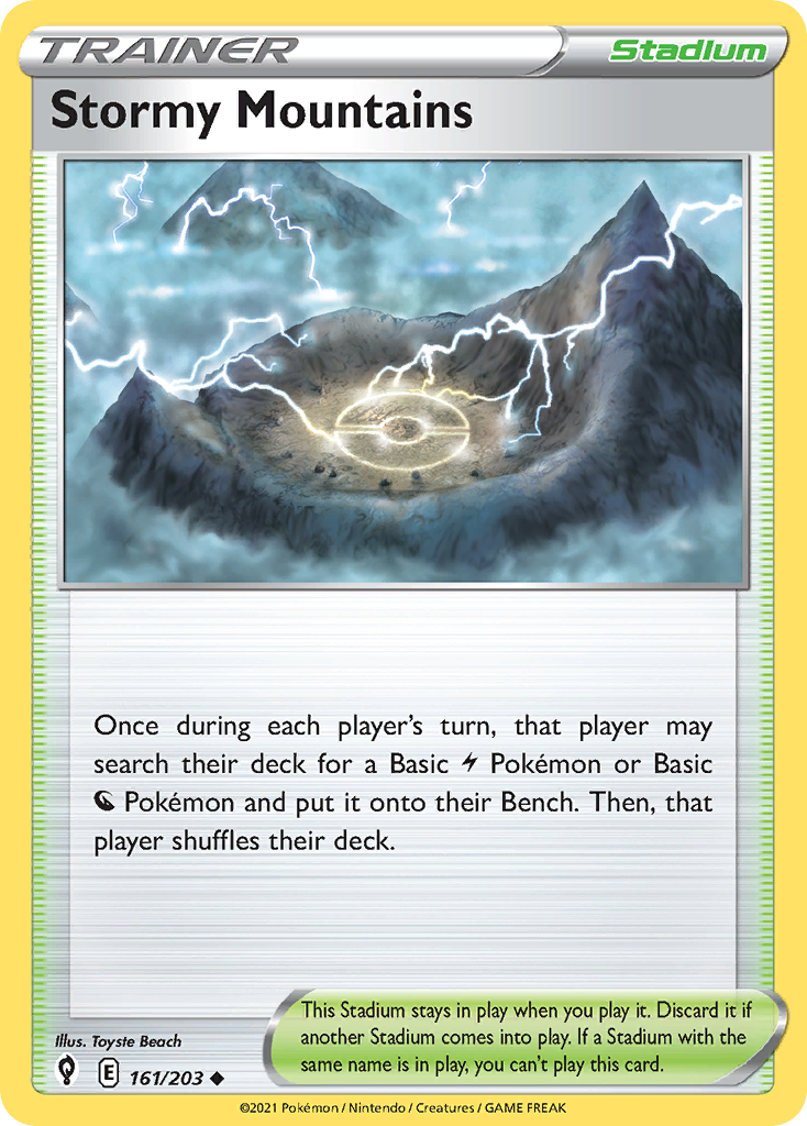 Stormy Mountains (Trainer: Stadium) (161/203) - Evolving Skies Pokémon Card