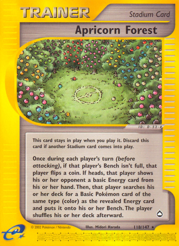 Apricorn Forest (Trainer: Stadium) (118/147) - Aquapolis Pokémon Card