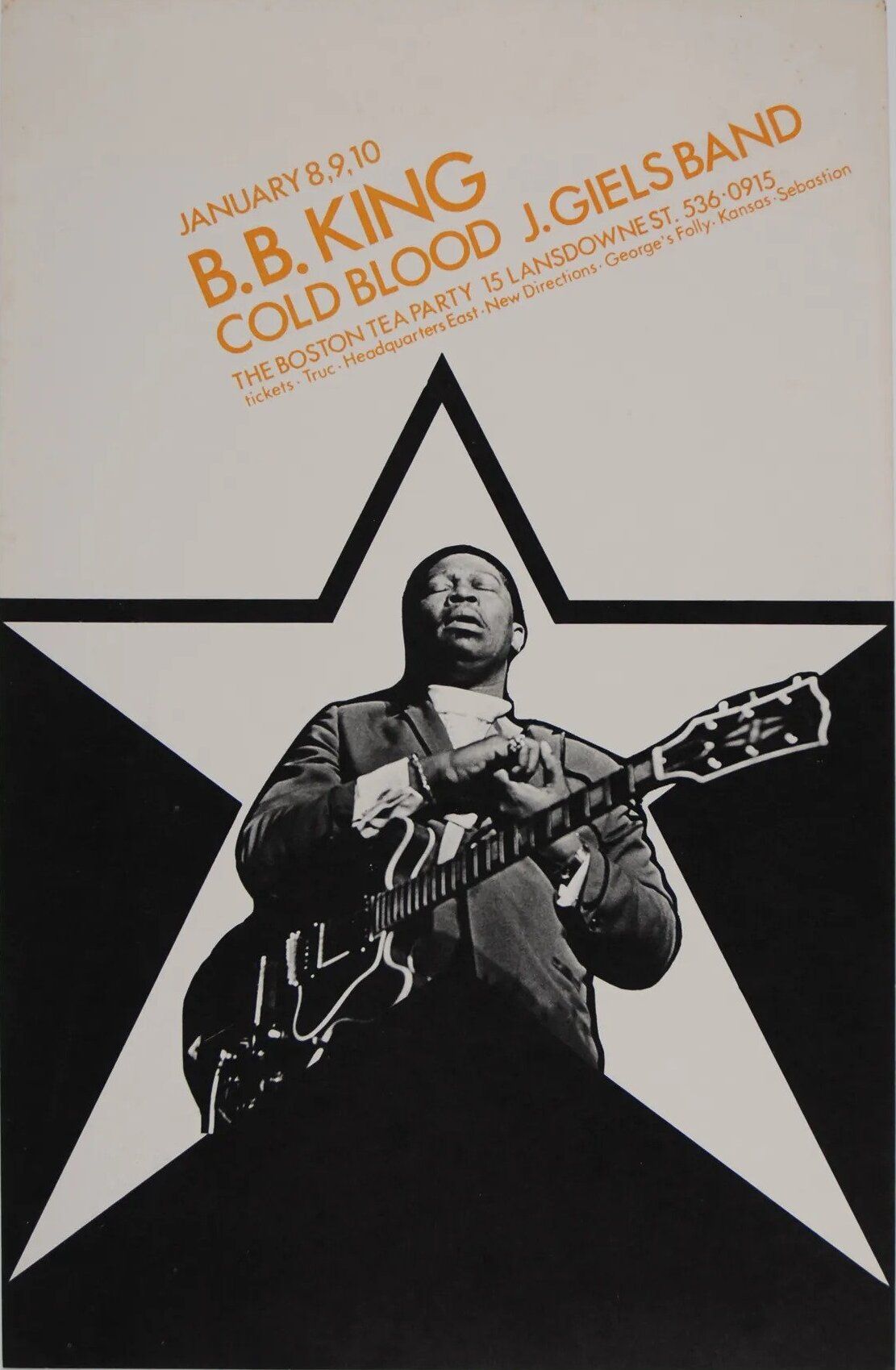 BB King Boston Tea Party 1970 Concert Poster