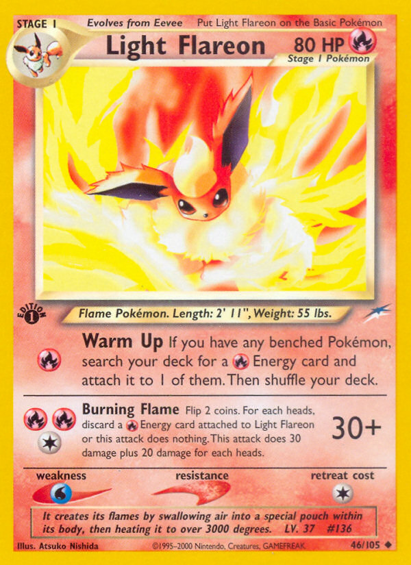 Light Flareon (46/105) - Neo Destiny Pokémon Card