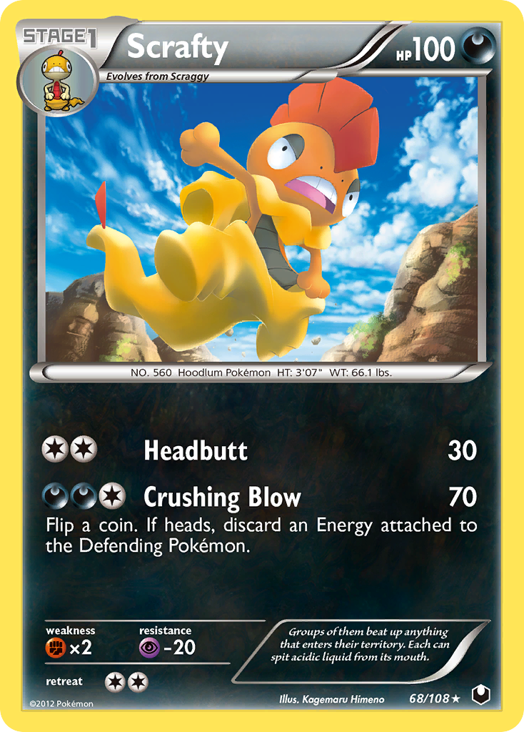 Scrafty (68/108) - Dark Explorers Pokémon Card