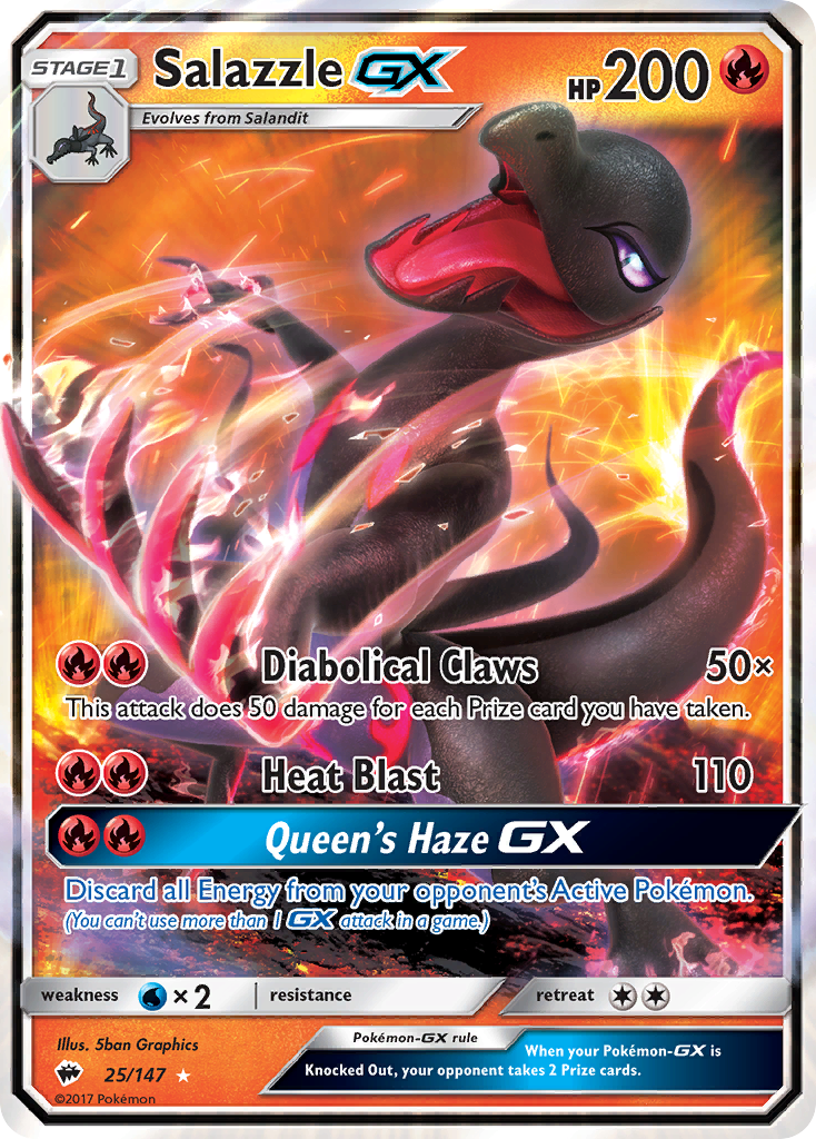 Salazzle GX (25/147) - Burning Shadows Pokémon Card