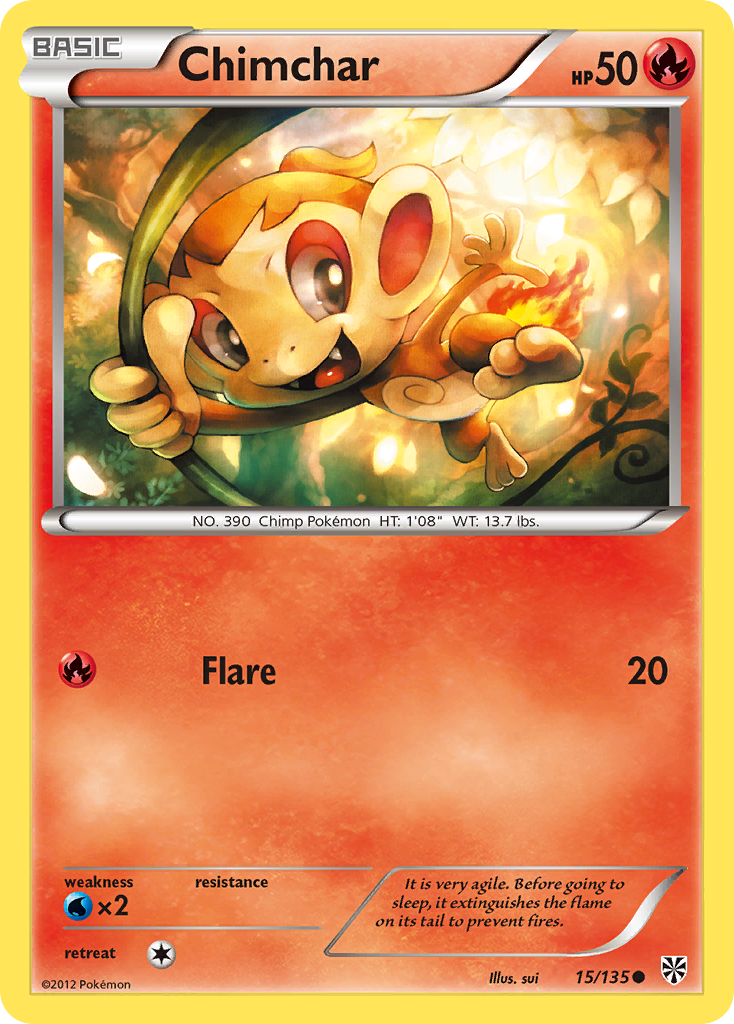 Chimchar (15/135) - Plasma Storm Pokémon Card