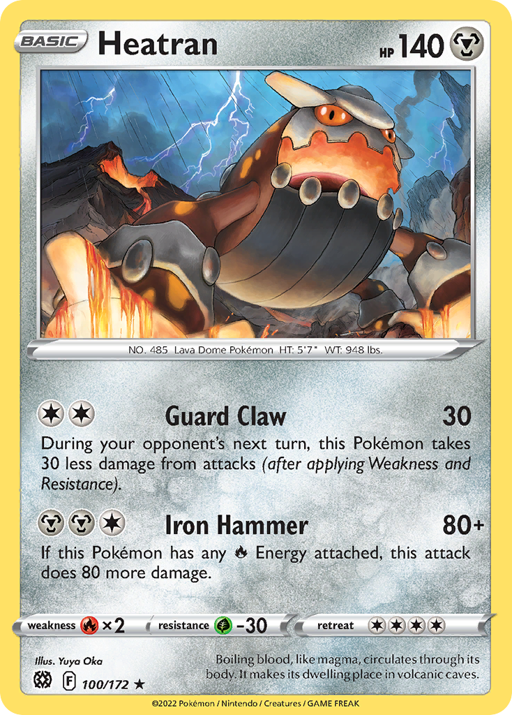 Heatran (100/172) - Brilliant Stars Pokémon Card