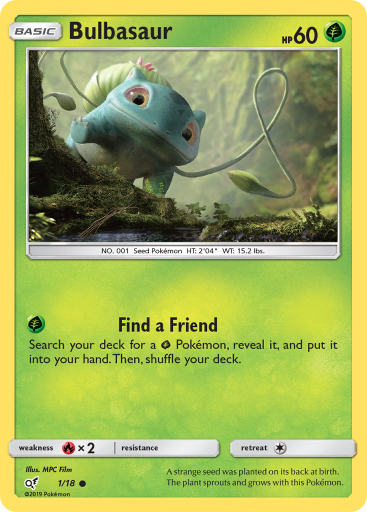 Bulbasaur (1/18) - Detective Pikachu Pokémon Card