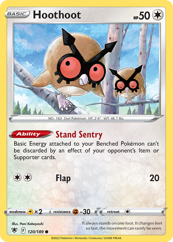 Hoothoot (120/189) - Astral Radiance Pokémon Card