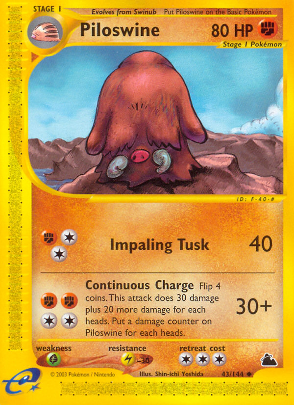 Piloswine (43/144) - Skyridge Pokémon Card