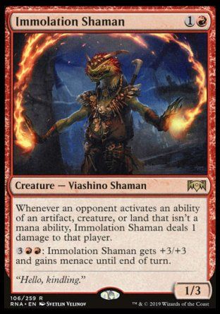 Immolation Shaman (Ravnica Allegiance) Trading Card