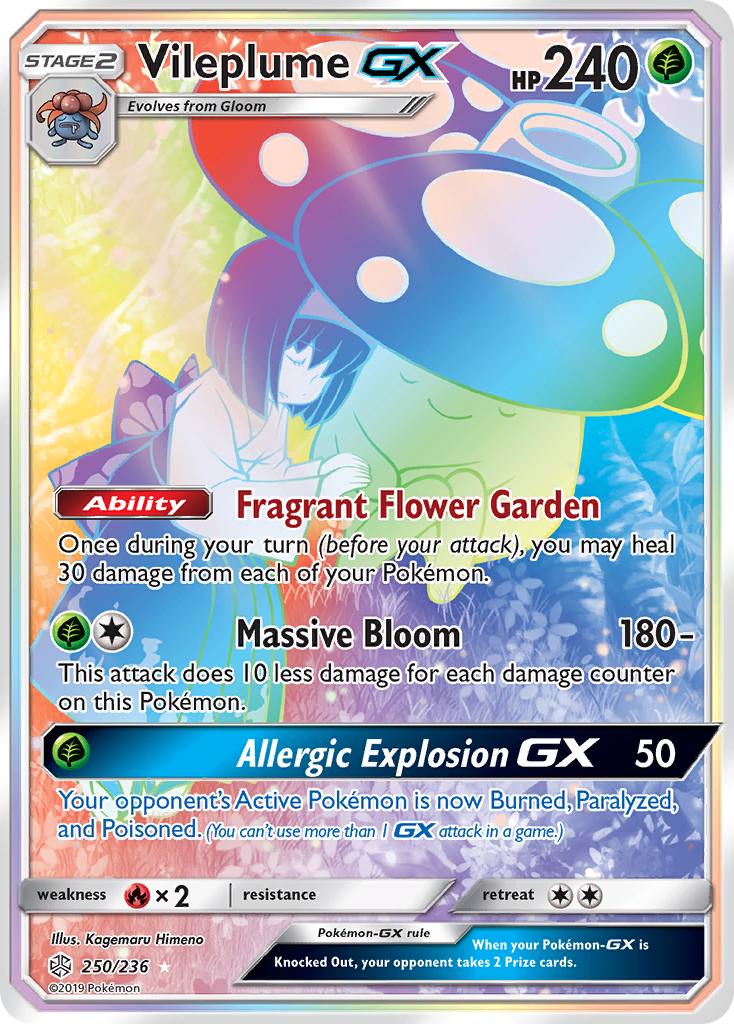 Vileplume GX (250/236) - Cosmic Eclipse Pokémon Card