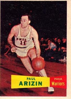 Paul Arizin 1957 Topps #10 Sports Card