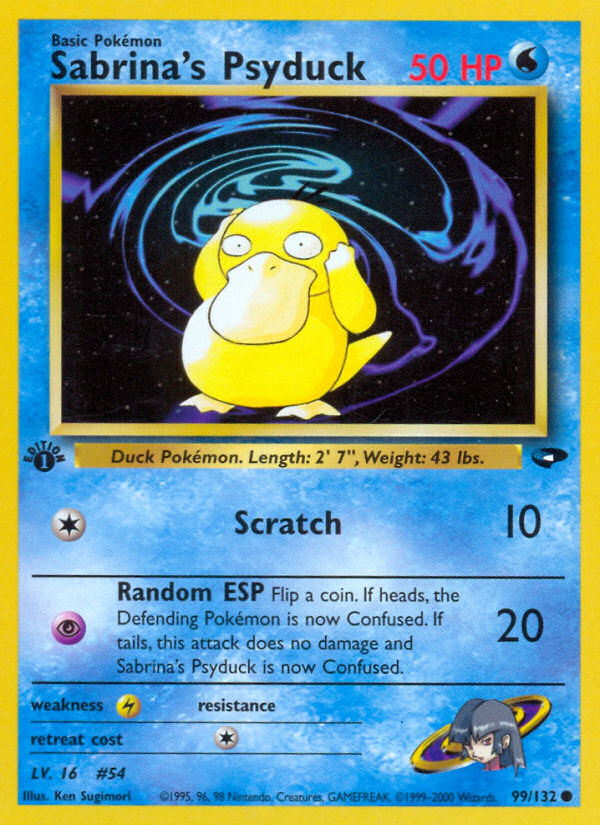 Sabrina's Psyduck (99/132) - Gym Challenge (1st Edition) Pokémon Card