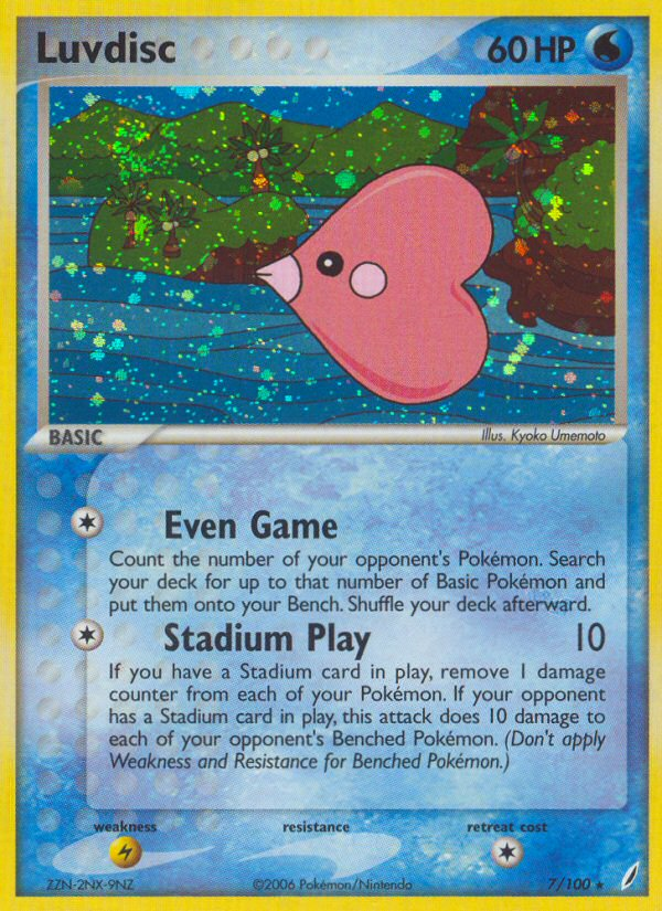 Luvdisc (7/100) - Crystal Guardians Pokémon Card