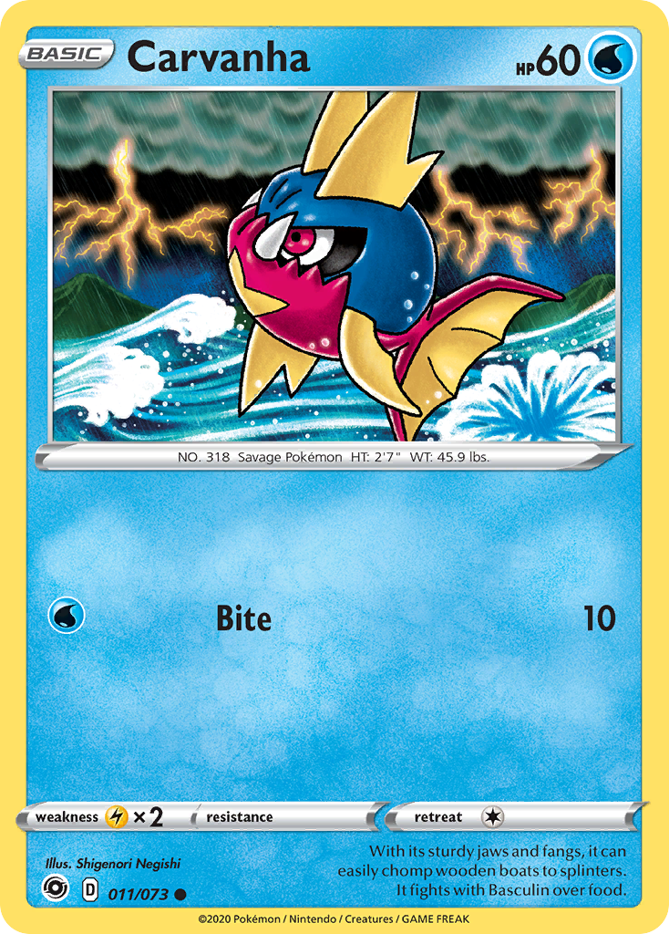 Carvanha (11/73) - Champion's Path Pokémon Card