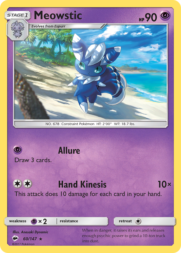 Meowstic (60/147) - Burning Shadows Pokémon Card