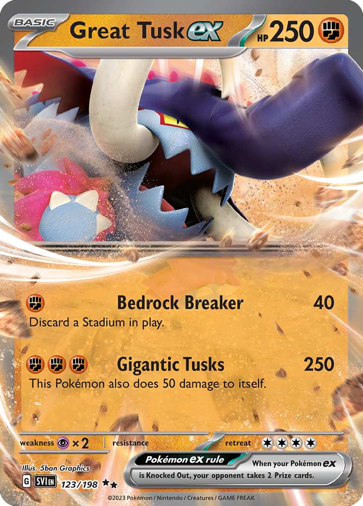 Great Tusk ex (123/198) - Scarlet & Violet Pokémon Card