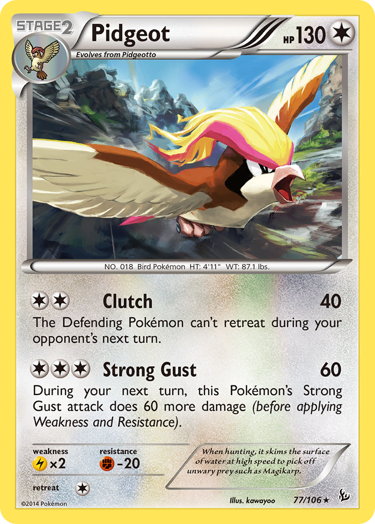 Pidgeot (77/106) - Flashfire Pokémon Card