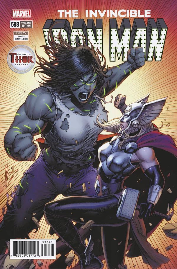 Invincible Iron Man #598 (Keown Mighty Thor Variant Leg Ww)