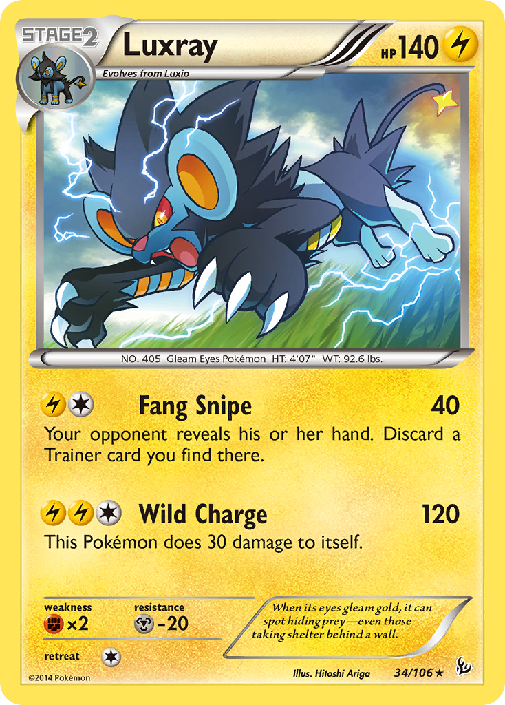 Luxray (34/106) - Flashfire Pokémon Card