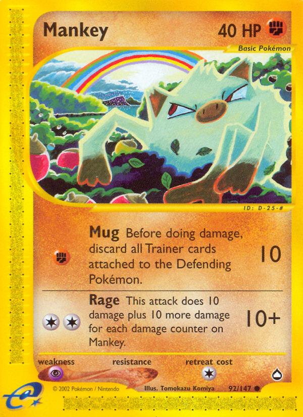 Mankey (92/147) - Aquapolis Pokémon Card