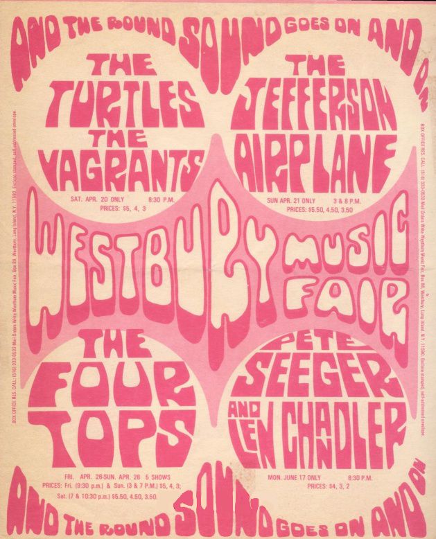 The Turtles & The Doors Westbury Music Fair Handbill 1968 Concert Poster