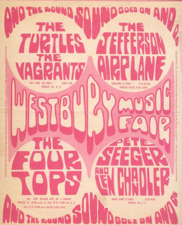 The Turtles & The Doors Westbury Music Fair Handbill 1968