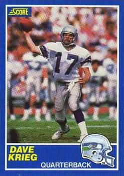 Dave Krieg 1989 Score #100 Sports Card