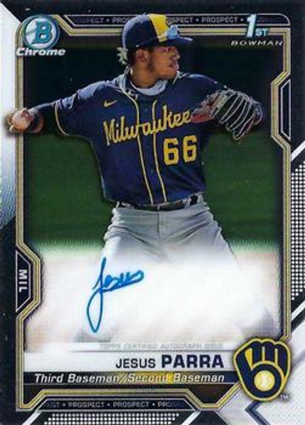 Jesus Parra 2021 Bowman Chrome - Prospect Autographs Baseball #CPA-JPAR