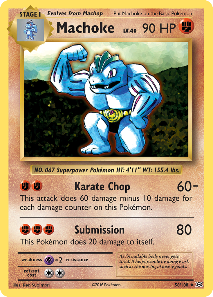 Machoke (58/108) - Evolutions Pokémon Card