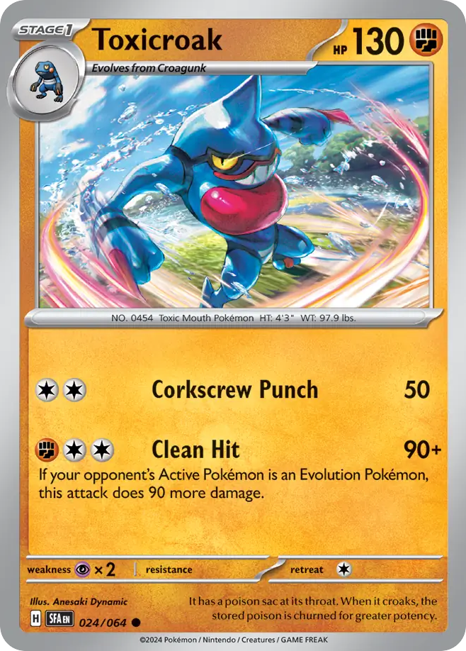 Toxicroak (24/64) - Shrouded Fable Pokémon Card