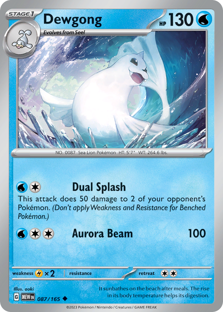 Dewgong (87/165) - 151 Pokémon Card