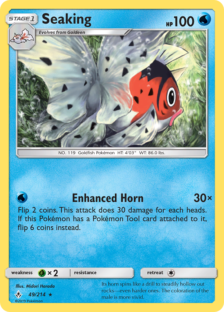 Seaking (49/214) - Unbroken Bonds Pokémon Card