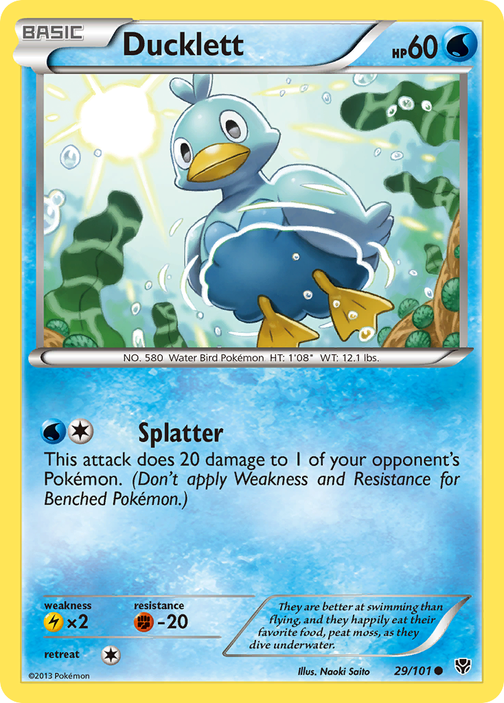 Ducklett (29/101) - Plasma Blast Pokémon Card