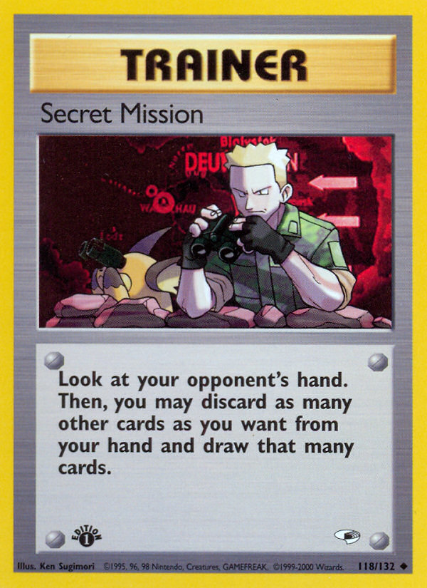 Secret Mission (Trainer) (118/132) - Gym Heroes (1st Edition) Pokémon Card