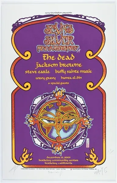 Grateful Dead Jackson Browne Steve Earle Berkeley Community Center 2003 Concert Poster