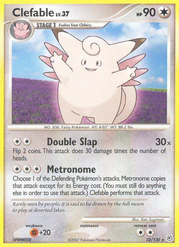 Clefable (22/130) - Diamond & Pearl Pokémon Card