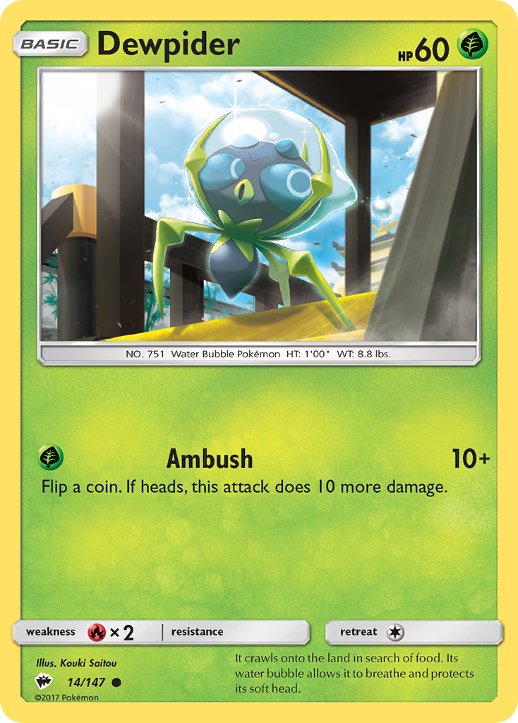 Dewpider (14/147) - Burning Shadows Pokémon Card