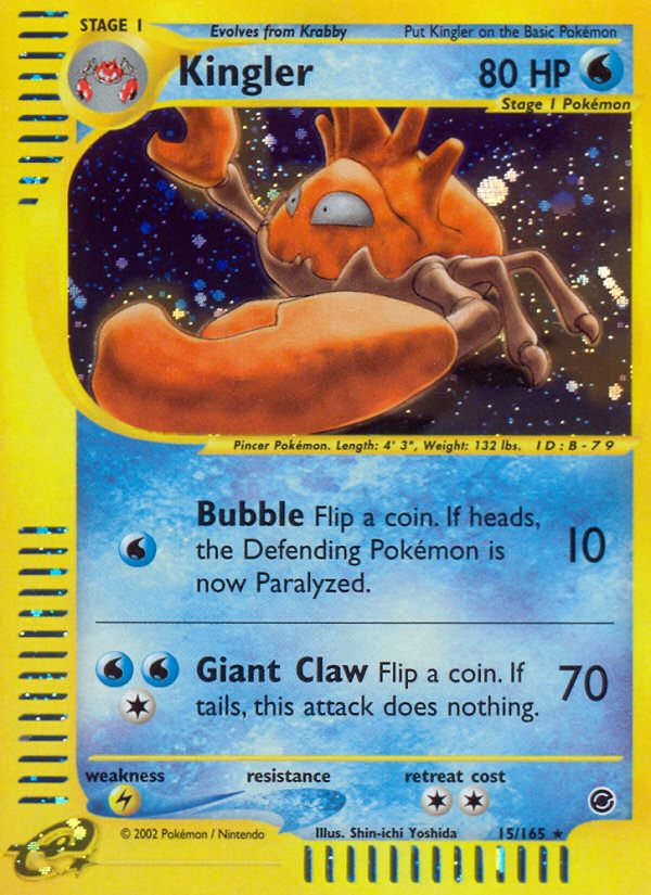 Kingler (15/165) - Expedition Base Set Pokémon Card