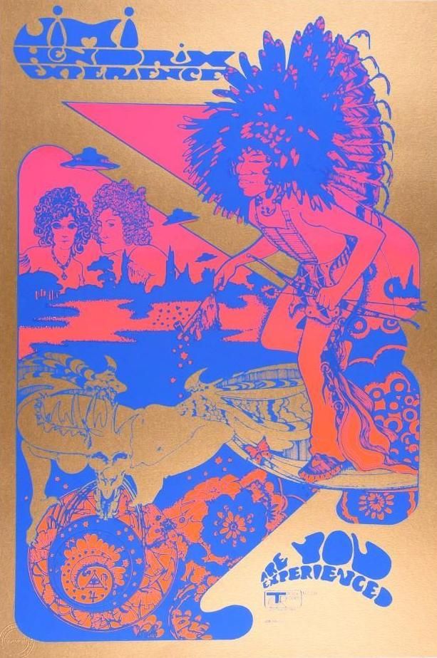 Hapshash and the Coloured Coat Pink Floyd Jimi Hendrix Saville Theatre  Poster