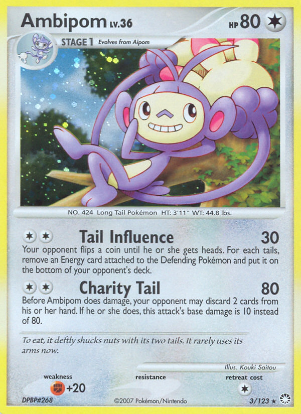 Ambipom (3/123) - Mysterious Treasures Pokémon Card