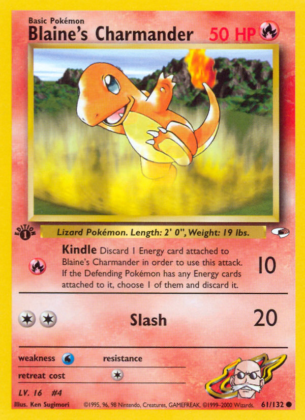 Blaine's Charmander (61/132) - Gym Heroes (1st Edition) Pokémon Card